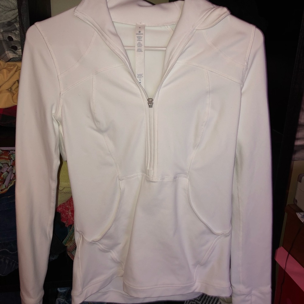 White Lululemon Half-zip Long sleeve